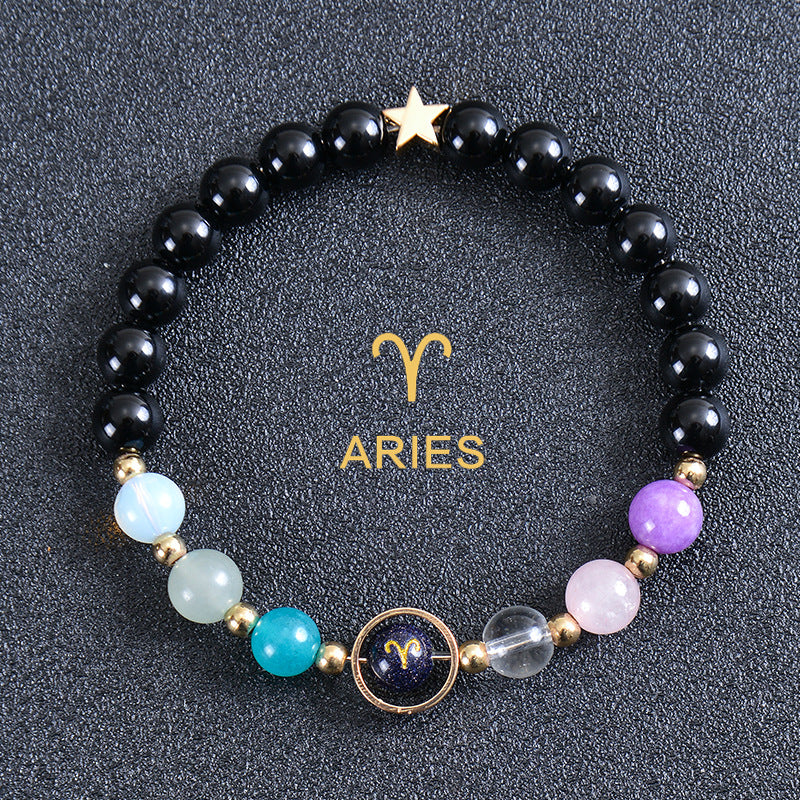 Planets Twee Constellations Frosted Stone Beaded Bracelets