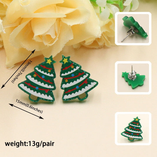 Christmas Tree House Cup Female Design Earrings