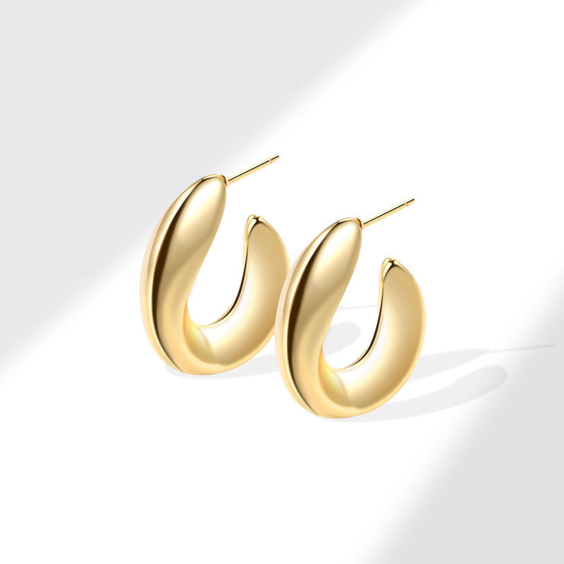 Shaped Tube Exaggerated Style Light Luxury Fashion Simple Niche Earrings