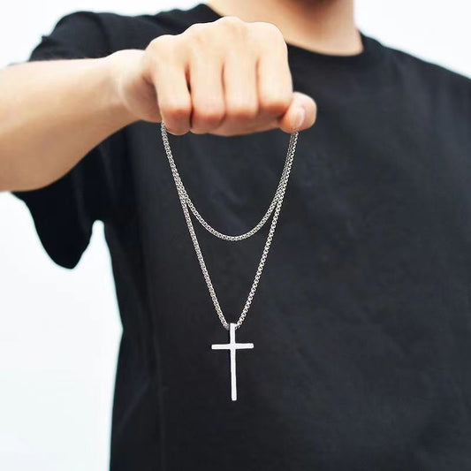 Women's & Men's Cross Couple Light Luxury Sweater Chain Necklaces