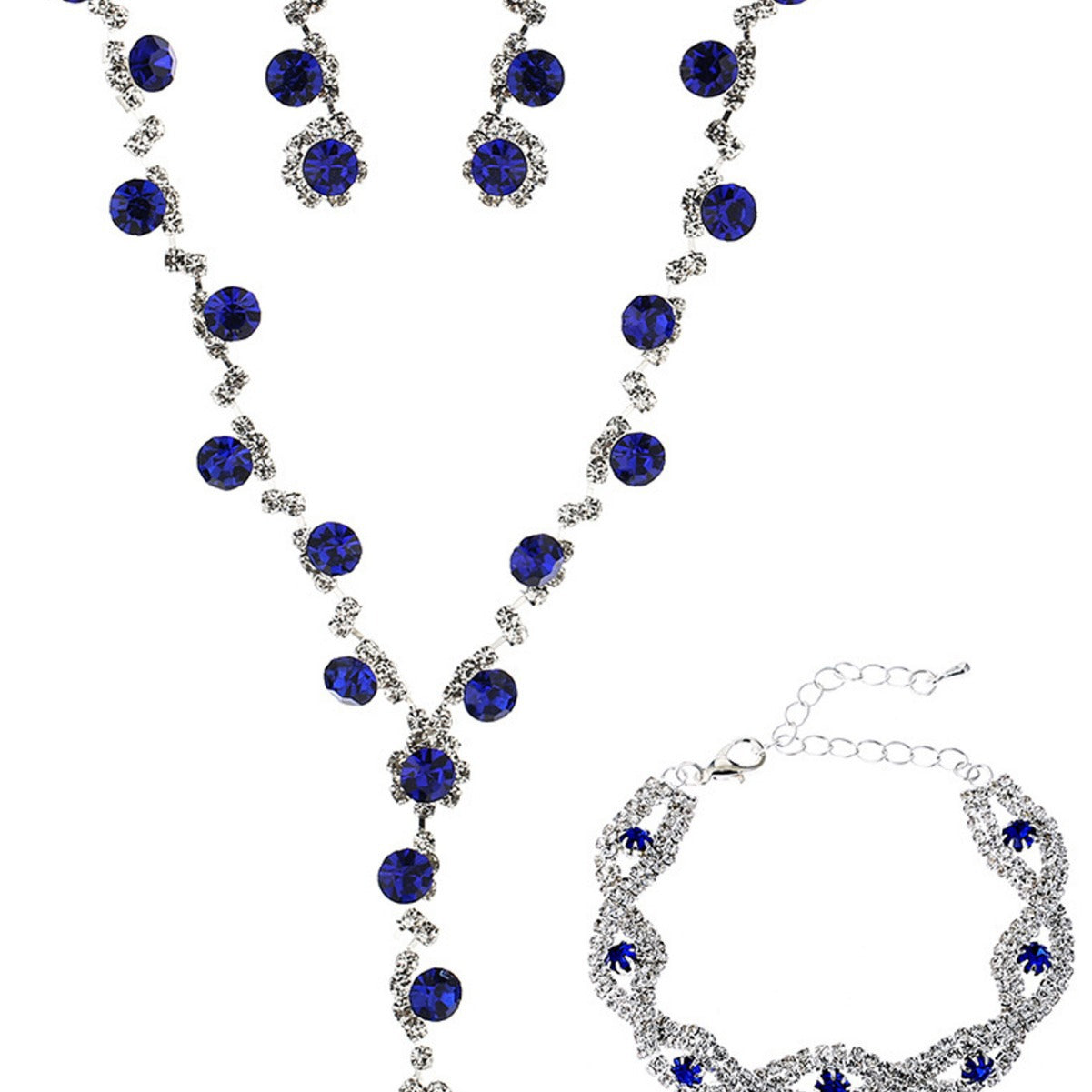 Comfortable Pretty Sunflower Rhinestone Three-piece Wedding Jewelry Set