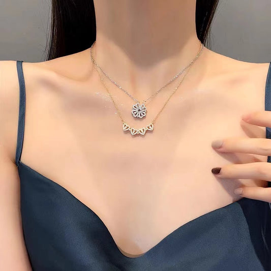 Women's Sier Lucky Four-leaf Clover Niche Variety Necklaces