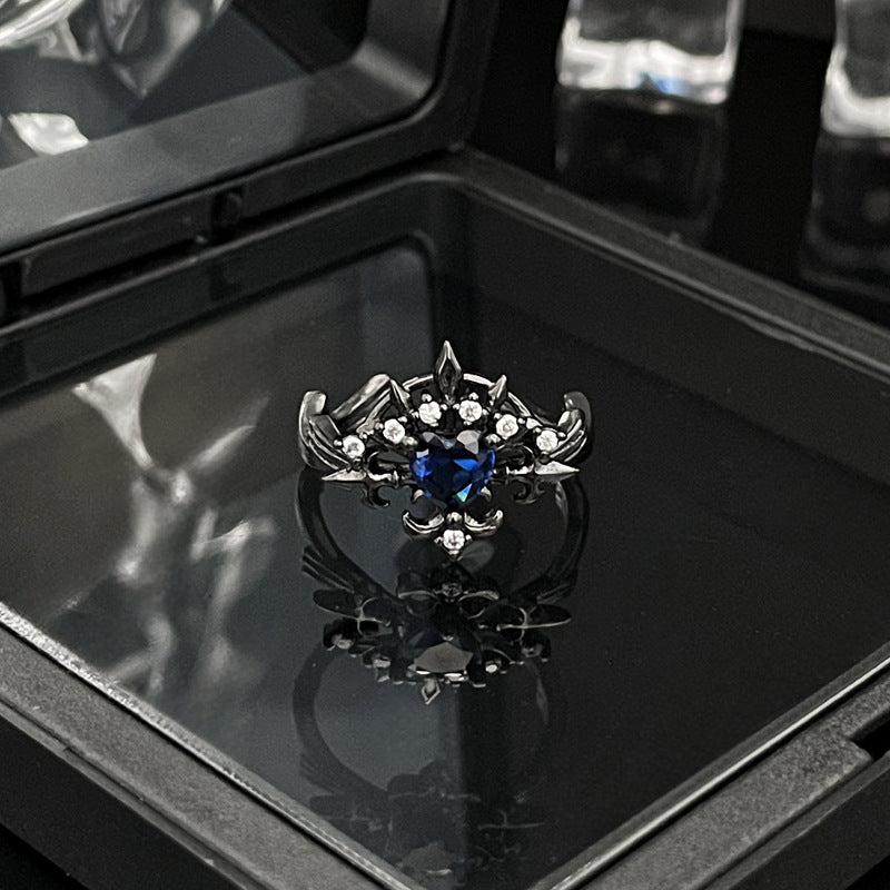 Diamond Open Female Retro Minority Personality Bow Rings