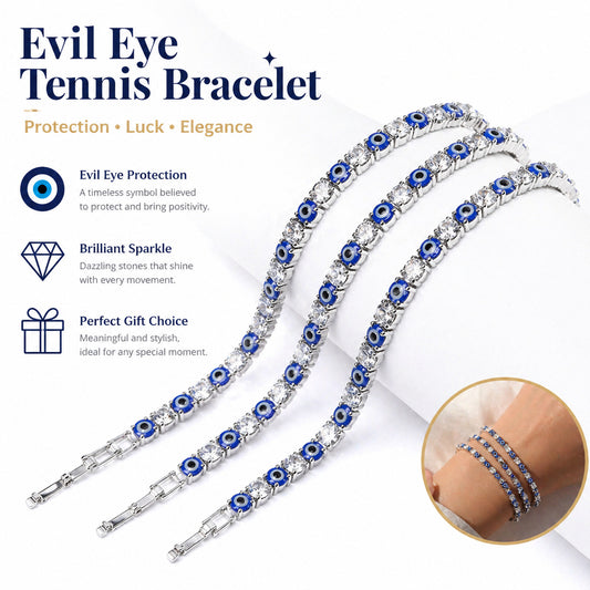 Women's & Men's Wind Devil's Eye Zircon Hip Hop Single Layer Full Bracelets