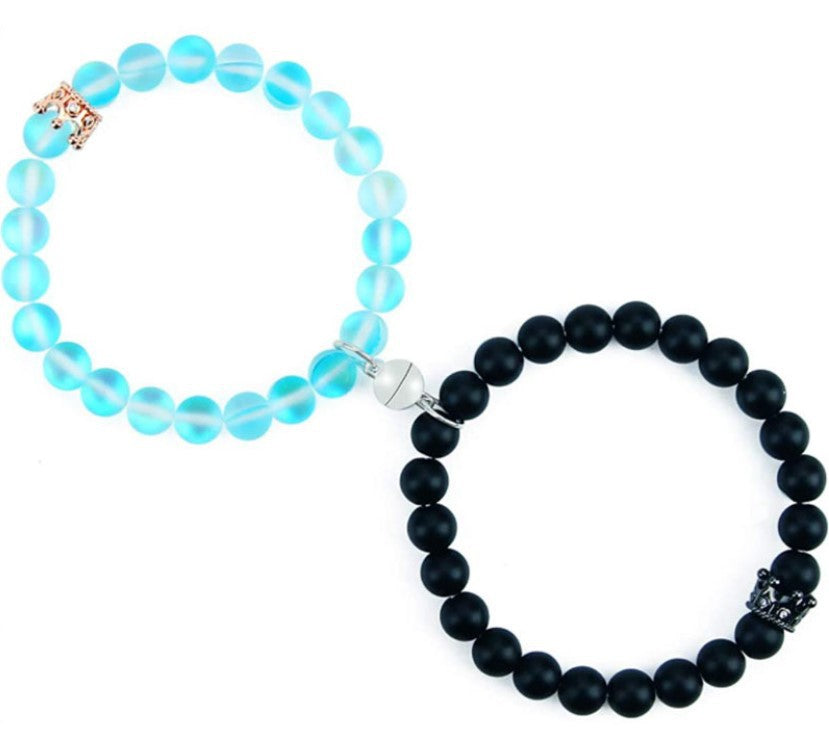 Women's Weathering Agate Magnet Suction Couples Beaded Bracelets