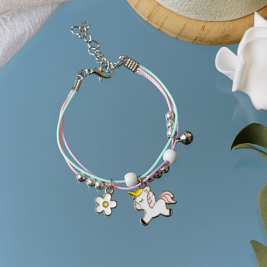 Personality Carrying Strap Unicorn Drop Oil Bracelets