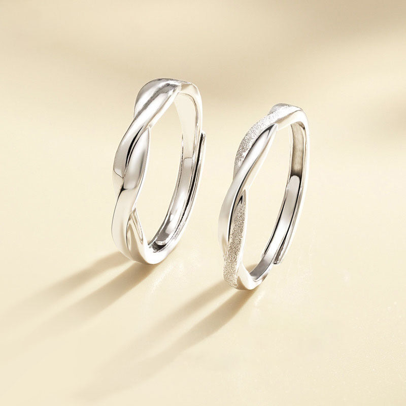 Women's & Men's Mobius Strip Couple Opening Design Light Luxury Index Rings