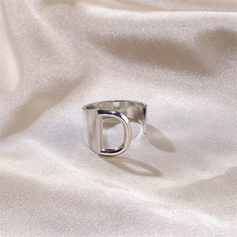 Letters Female Style Fashion Knuckle Personality Vintage Stainless Rings