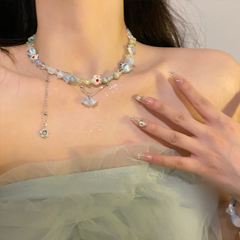 Pearl Daisy Color Beaded High Fashion Necklaces