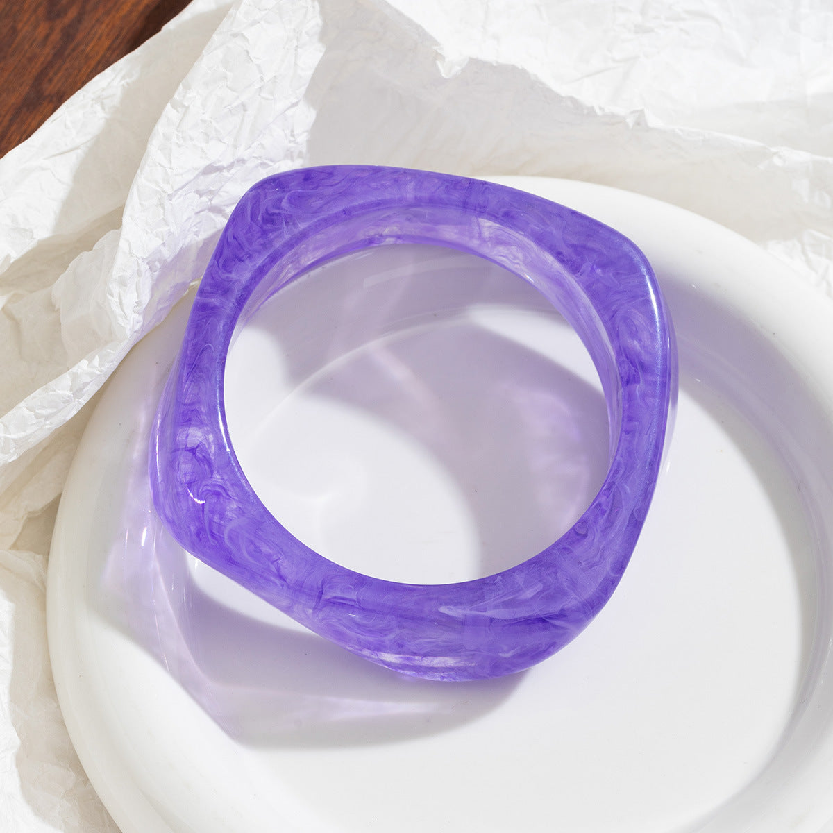 Women's Irregular Blooming Resin Curved Girlfriends Rings