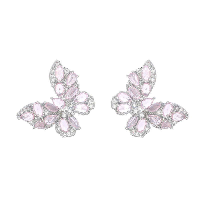 Super Shining Full Diamond Butterfly Elegant High Earrings