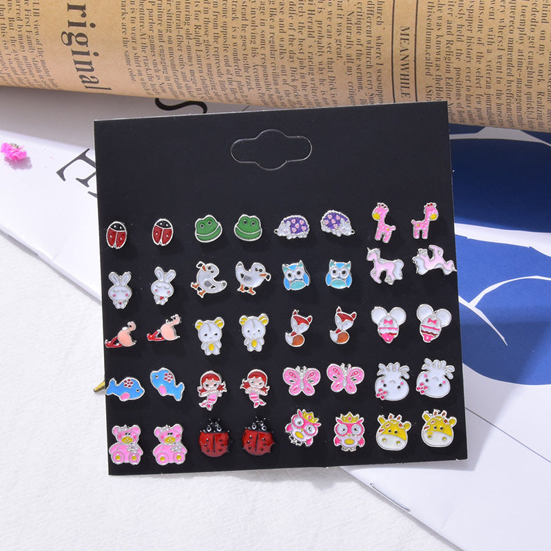 Wild Animal Fruit Combination Suit Female Earrings