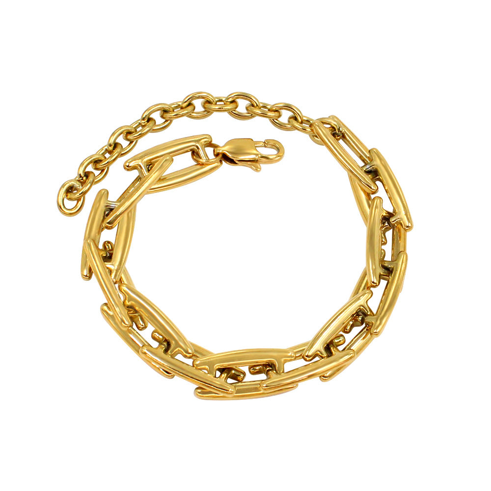 Trendy Stainless Gold Handmade Chain Waterproof Jewelry Set
