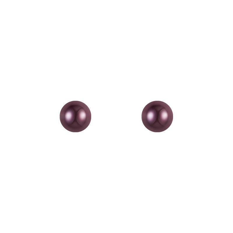 Wine Red Pearl Female Sier Needle French Earrings