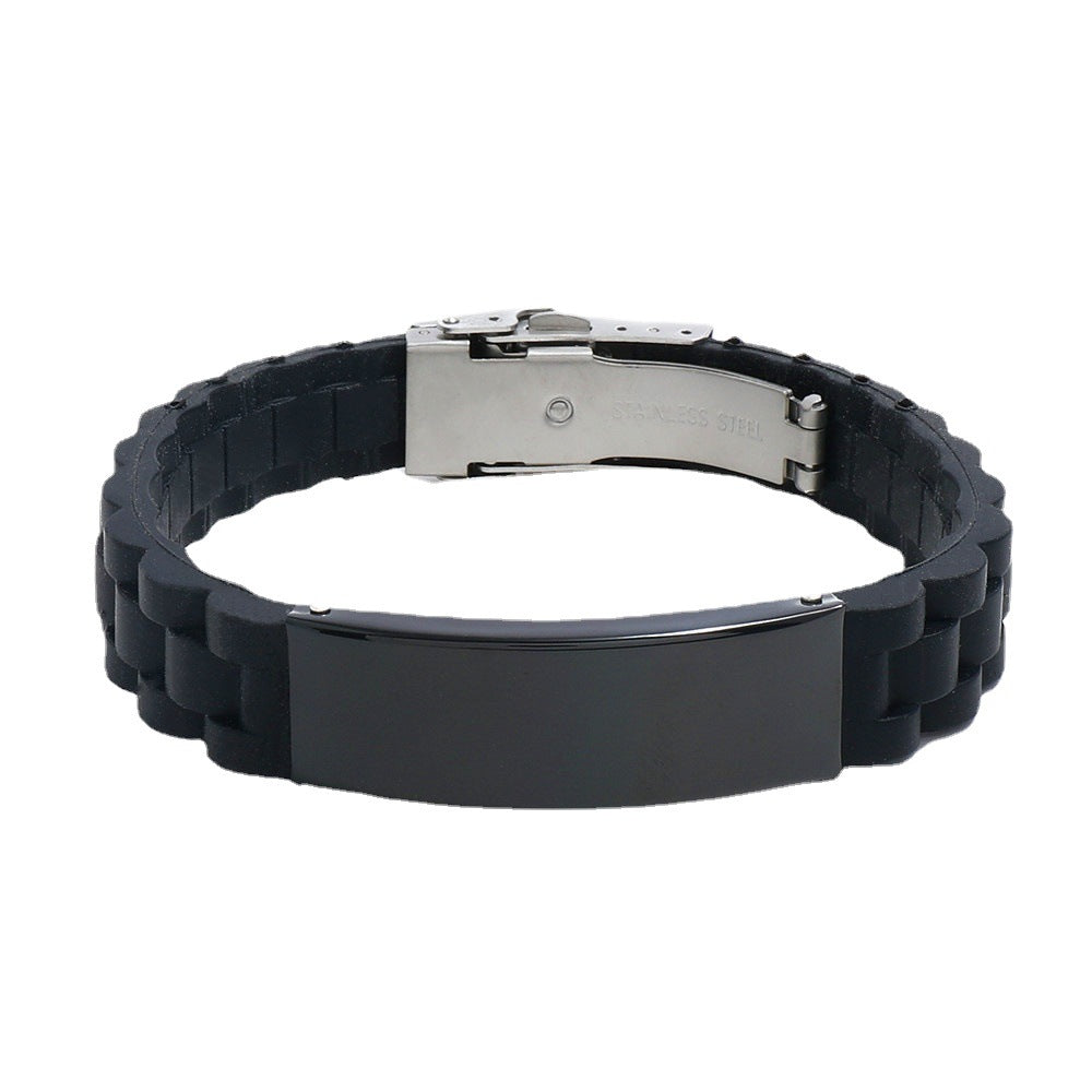 Men's Silica Gel Fashion Titanium Steel Accessories Stainless Bracelets