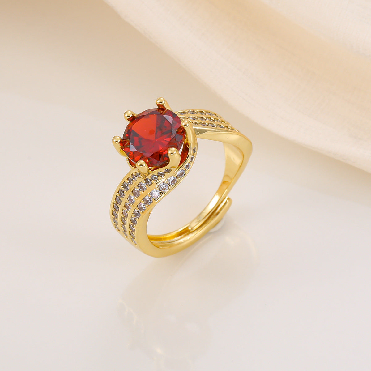 Imitation Moissanite Female Frame Zircon Wedding Ring