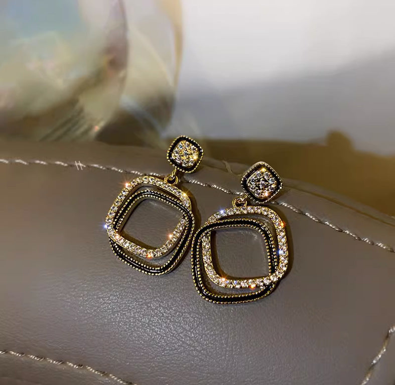 Special Offer Diamond Geometric Square Cold Personalized Earrings