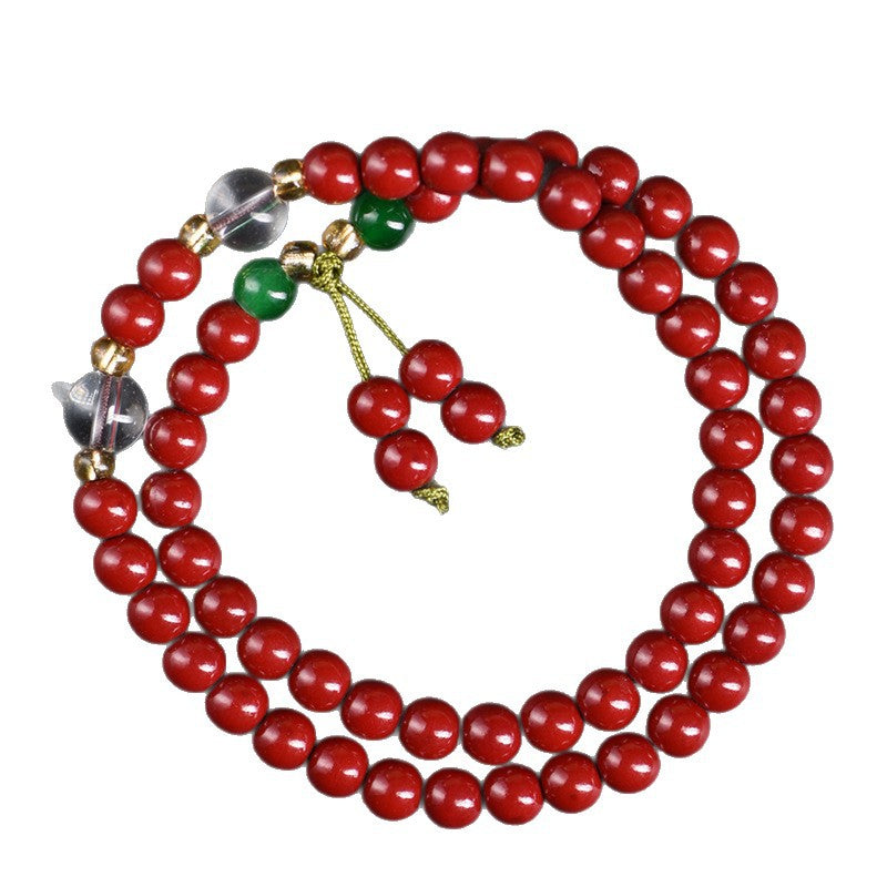 Women's Double Circle Buddha Beads Multi String Life Red Bracelets