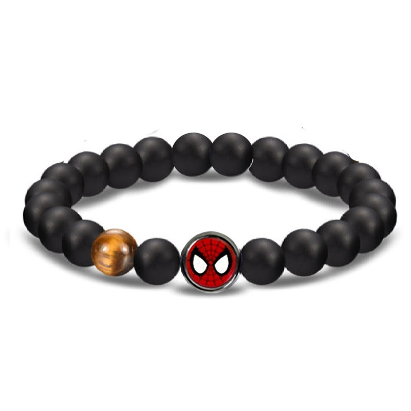 Men's Obsidian Frosted Woven Football Fashion Tigereye Volcanic Bracelets