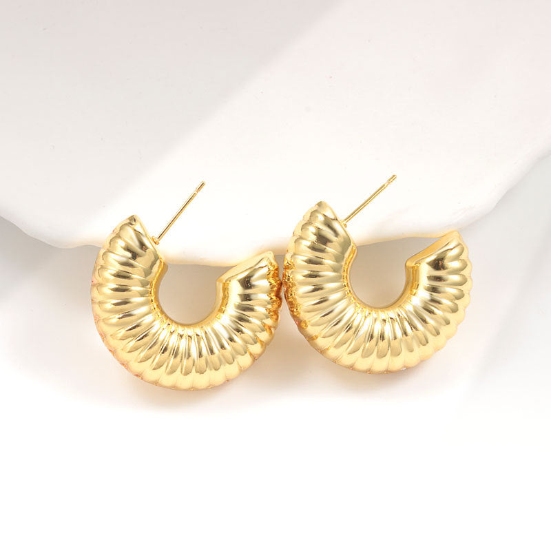 Shaped Tube Exaggerated Style Light Luxury Fashion Simple Niche Earrings