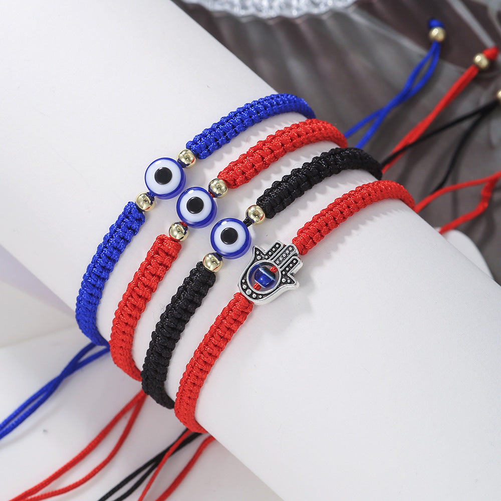 Woven Fatima Palm Evil Eye Red Rope Bracelets