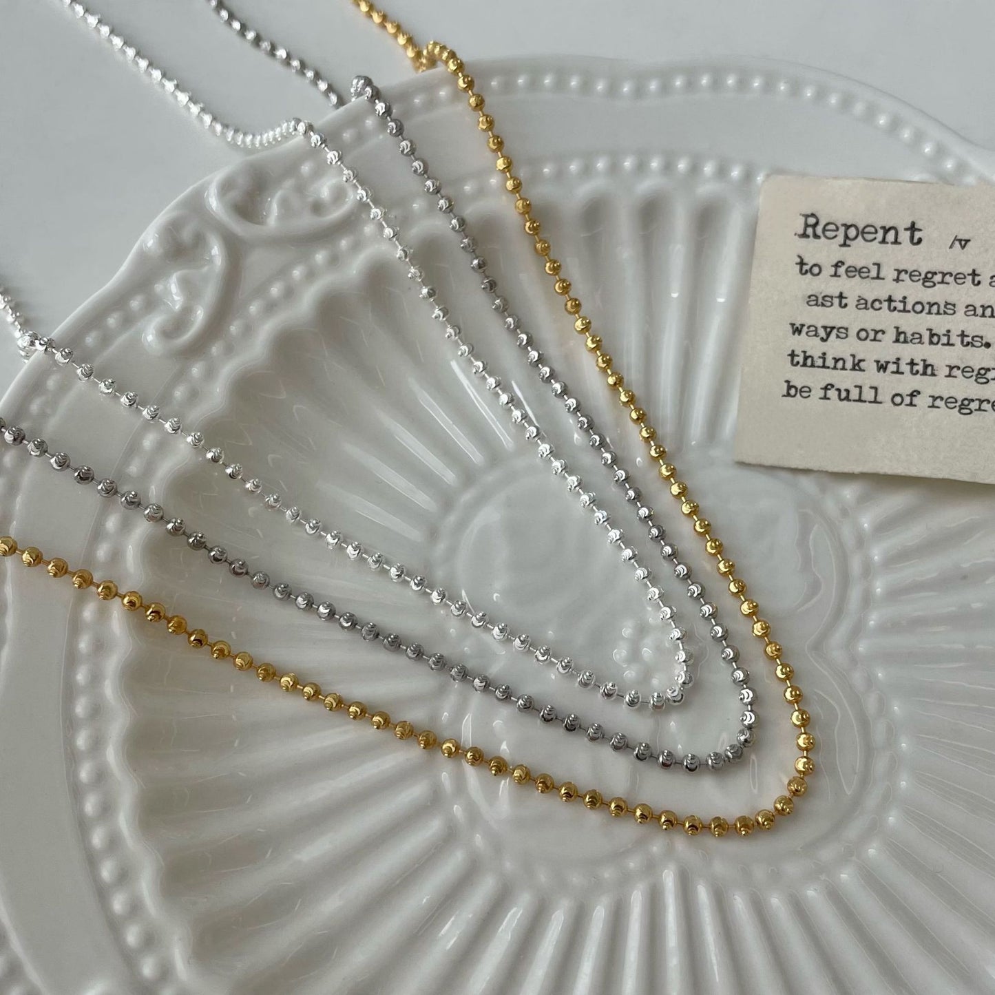 Crescent Round Beads Personality Simple Trendy Necklaces