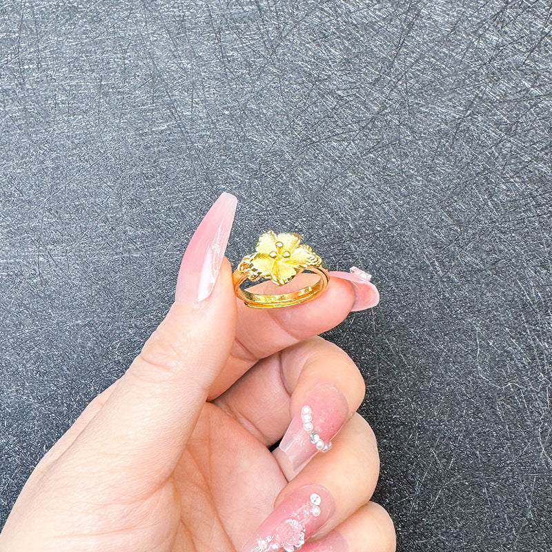 Color Fading Imitation Flower Exaggerated Wedding Bride Fake Rings