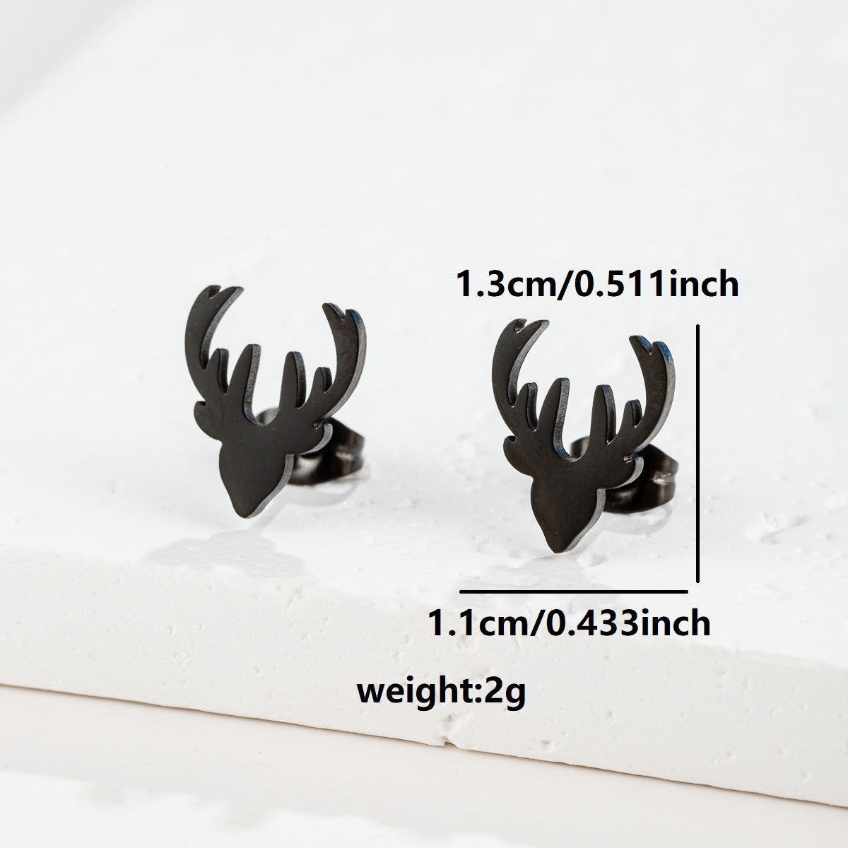 Style Stainless Steel Fresh Elk Horn Christmas Earrings