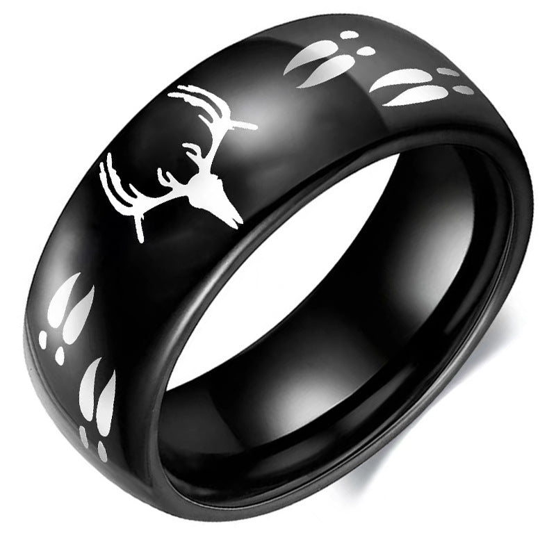 Men's Jewelry Deer Head Track Stainless Steel Rings