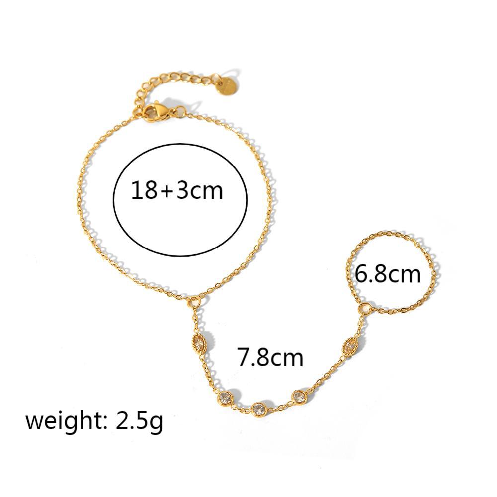 Women's Simple Stainless Steel Finger Chain Integrated Bracelets