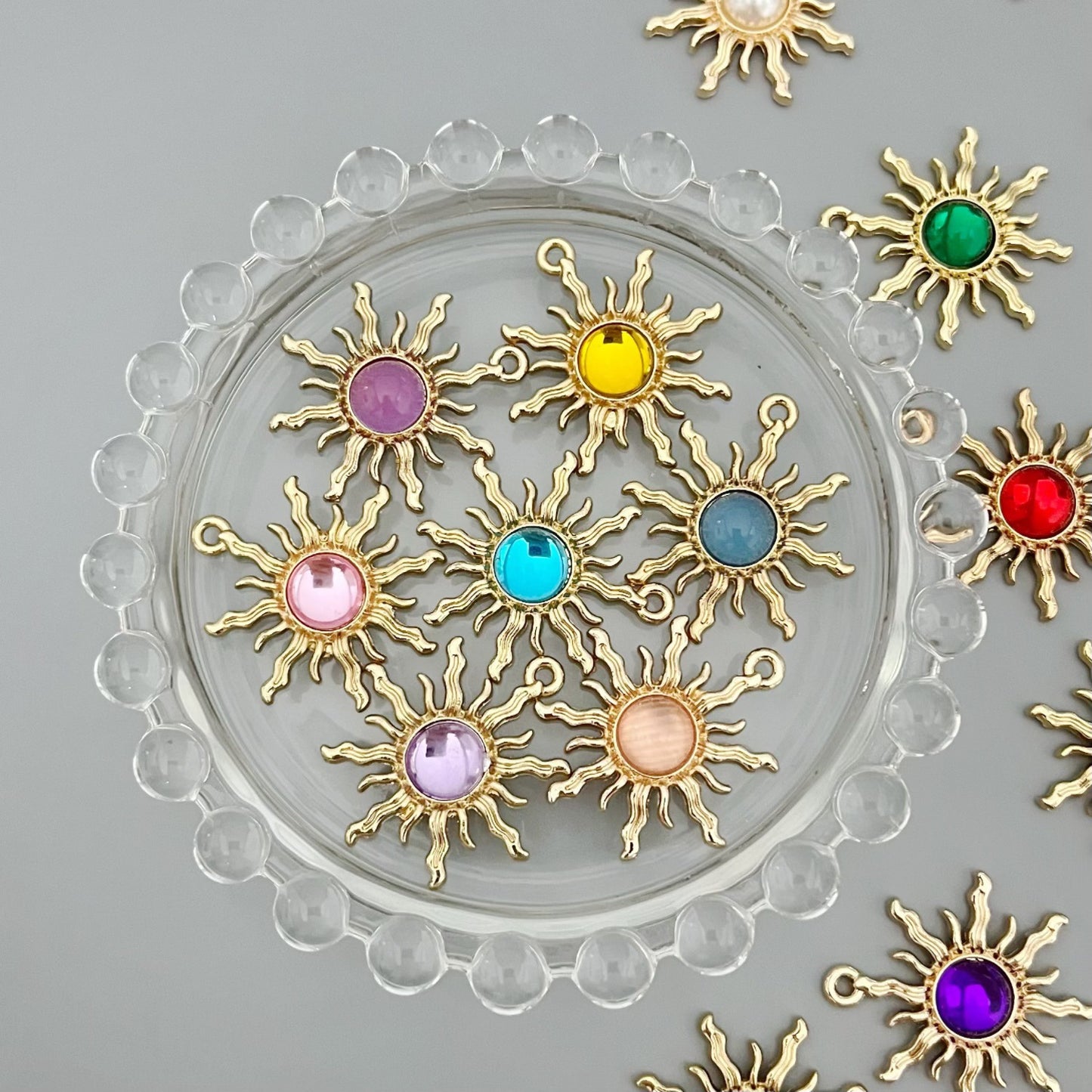 Alloy Baroque Water Transparent Series Gem Sunflower Necklaces