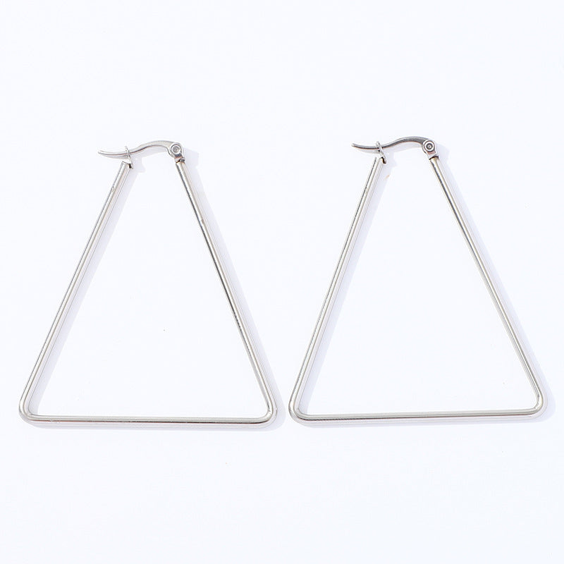 Exaggerated Stainless Steel Trend Golden Titanium Ear Clip Five-pointed Earrings