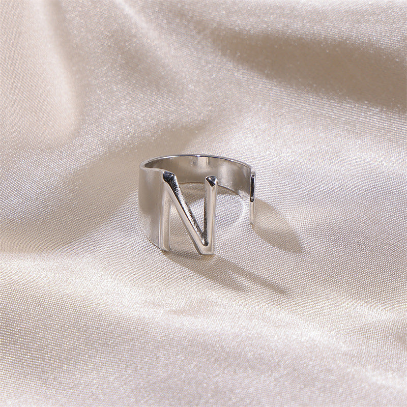 Letters Female Style Fashion Knuckle Personality Vintage Stainless Rings