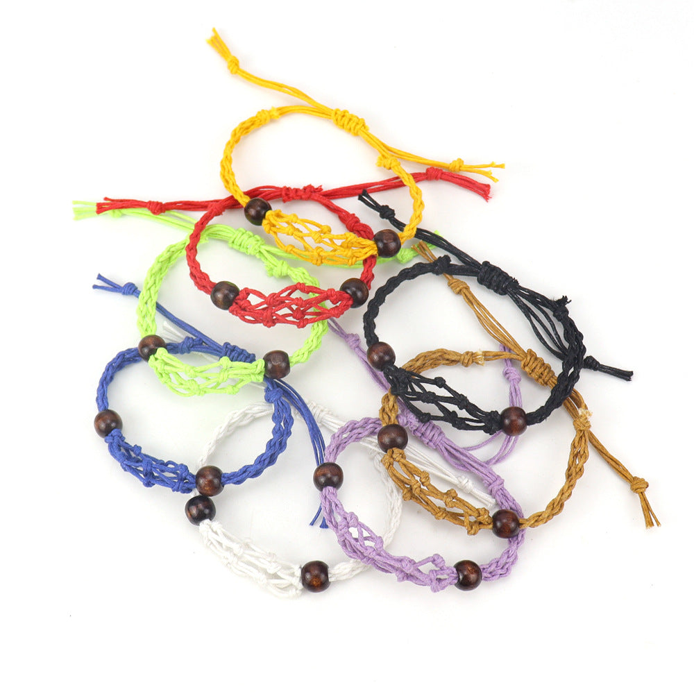 Hand-woven Net Pocket Wrist Adjustable Telescopic Bracelets