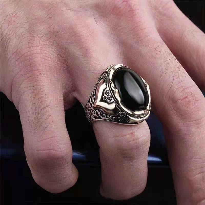 Ornament Fashion Personality Winding Agate Stone Rings