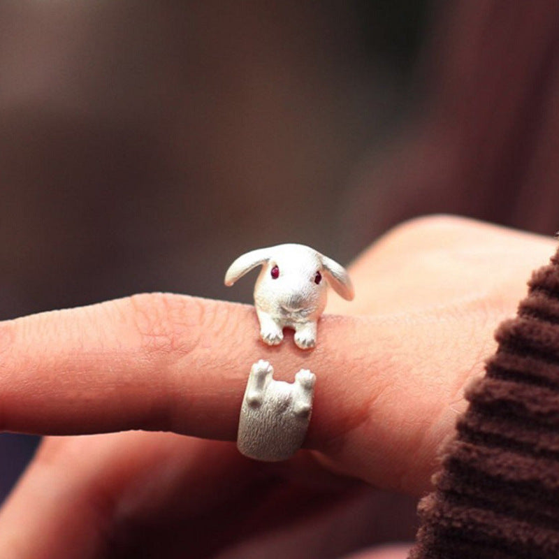 Bunny Open Niche Design Life Rabbit Rings