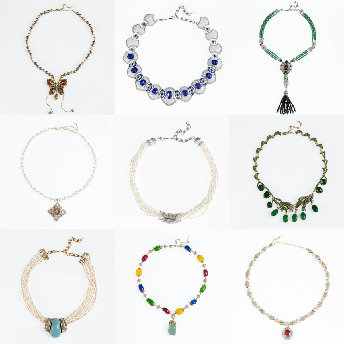 Women's Western Temperament Niche Design Collection Glass Necklaces