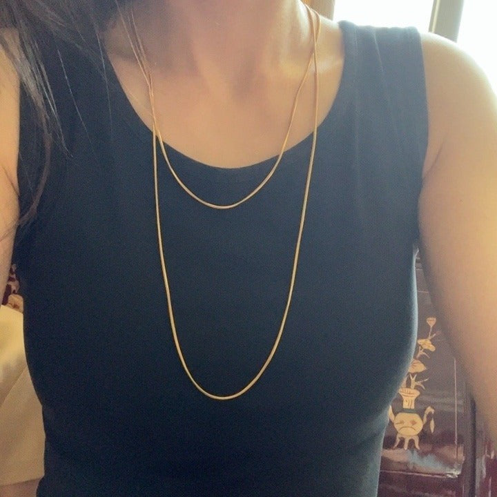 Women's Gold-plated Square Snake Bone Light Luxury Plain Necklaces