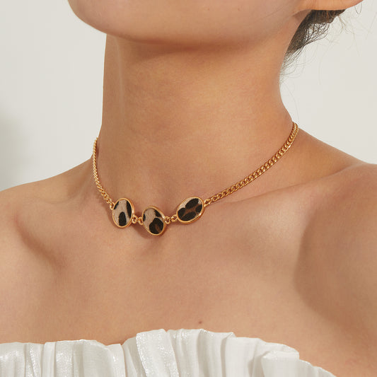 Fashion Leopard Print Wafer Trend Female Necklaces