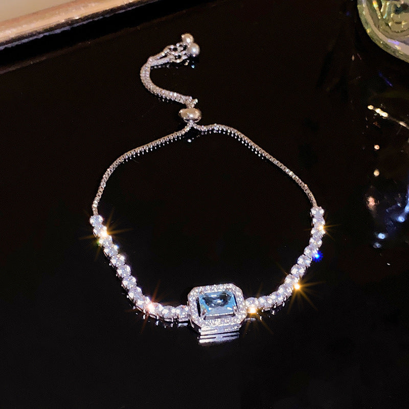 Irregular Square Flower Heart Water Drops Light Luxury High Bracelet