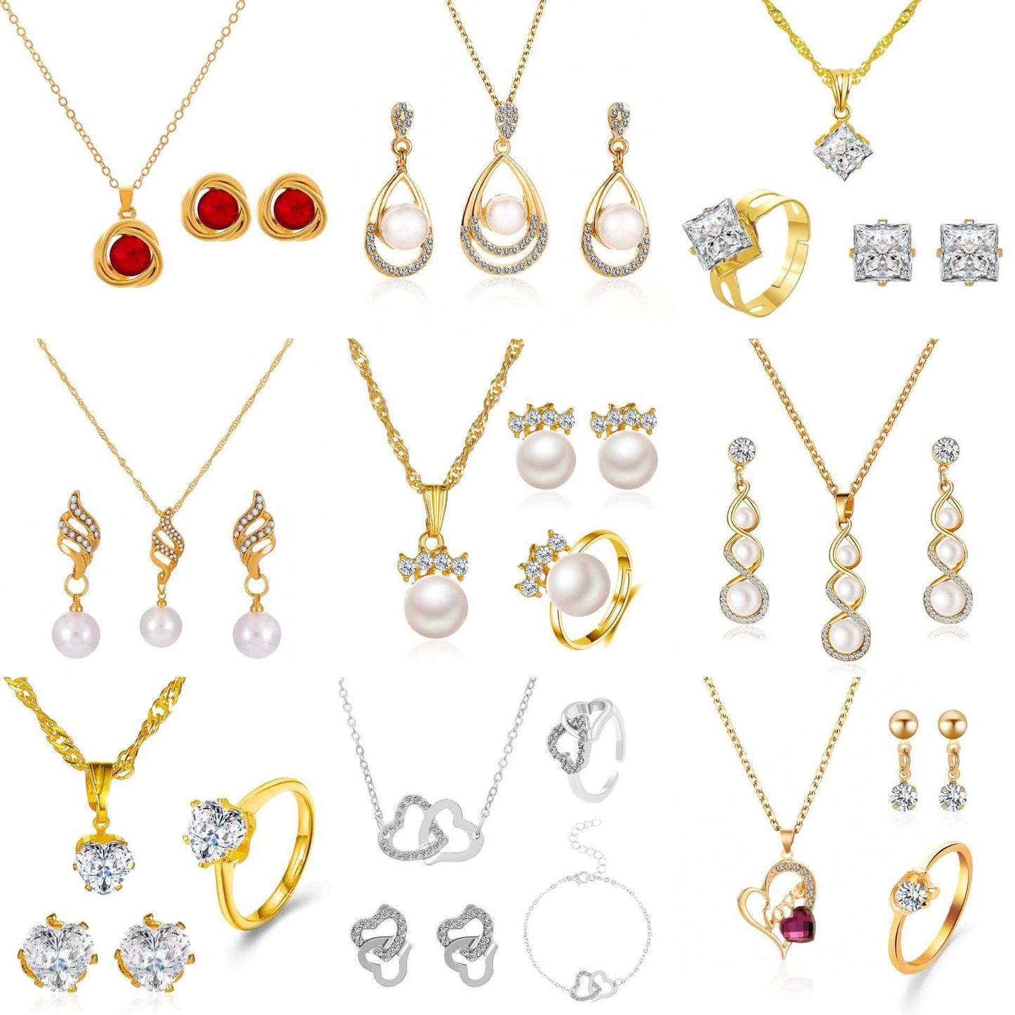 Temperament Water Drop Geometric Ear Personality Jewelry Set