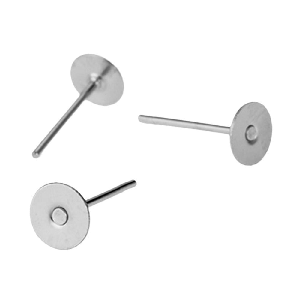 Steel Flat Auricular Needle Suit Round Earrings