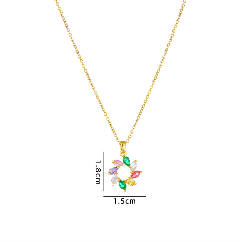 Cool Fashion Ornament Design Geometric Rainbow Necklaces