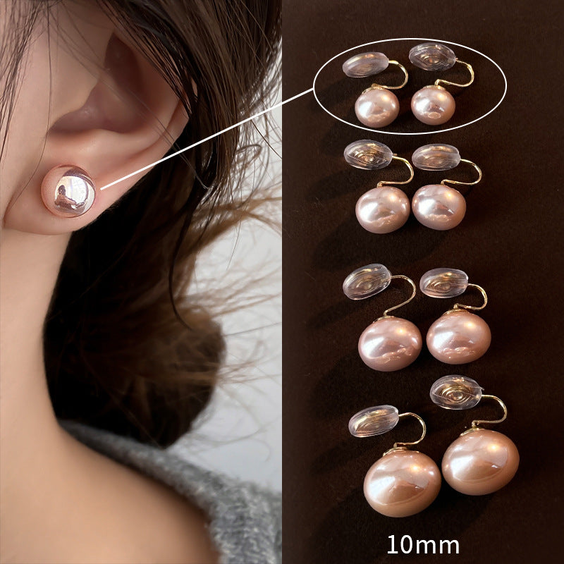 Women's Blossom Pink Steamed Bread Pearl Sterling Sier High-grade Earrings