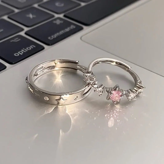 Pair Simple Gift Male Index Finger Adjustable Rings