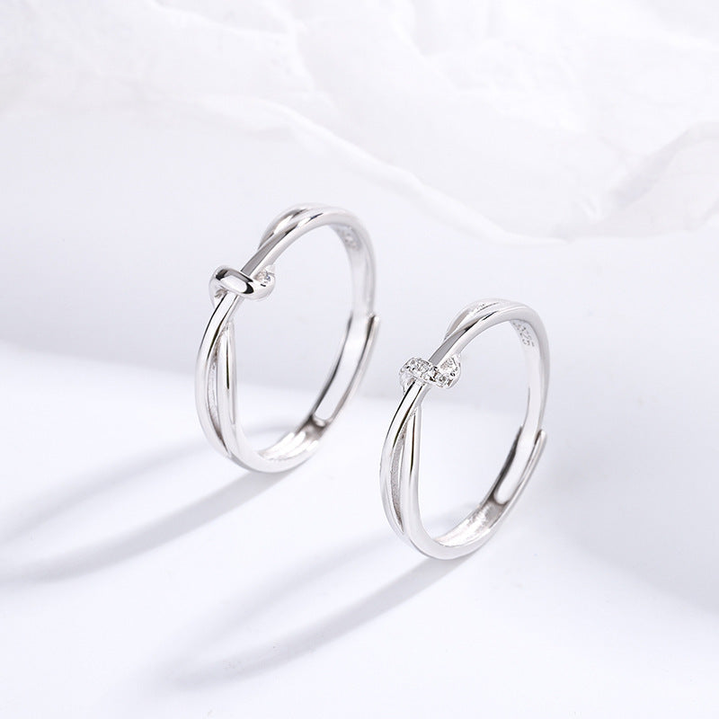Women's & Men's Double Knot Couple One Pair Fashion Simple Design Opening Ring