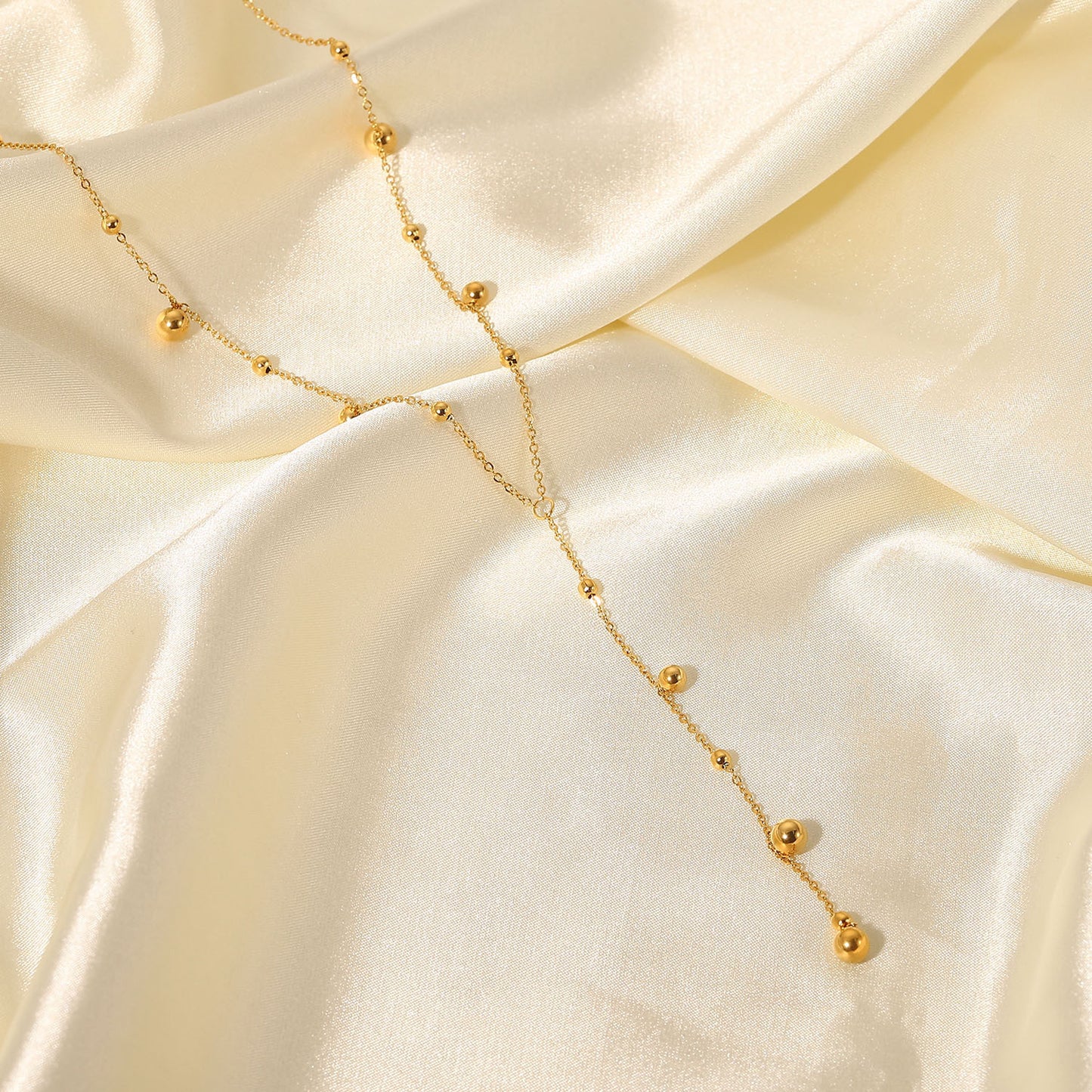 Women's Warm Gold Plated Long Fringe Bead Necklaces