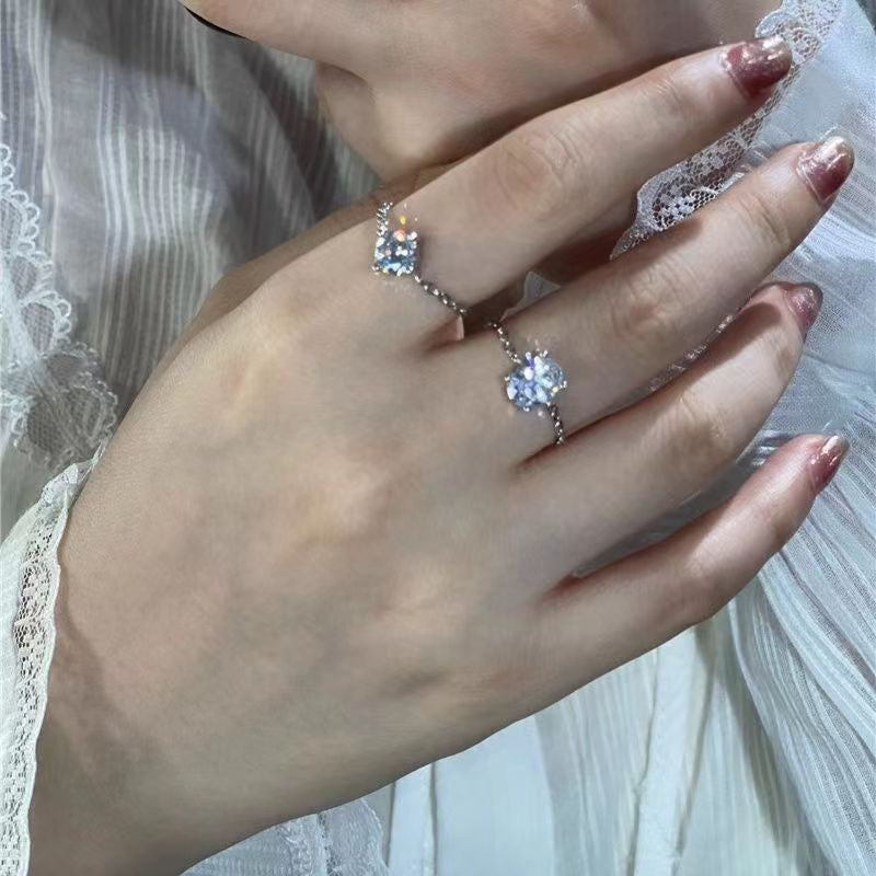 High Carbon Diamond Body Color Protection Light Luxury Can Rings