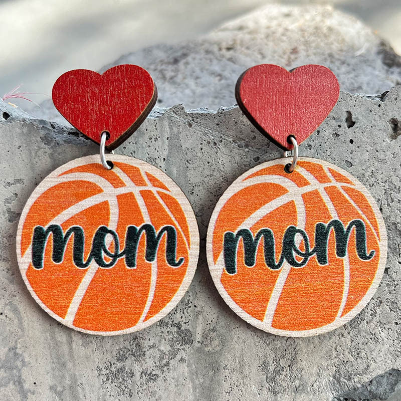 Mother's Day Gift Mom Baseball Football Rugby Earrings