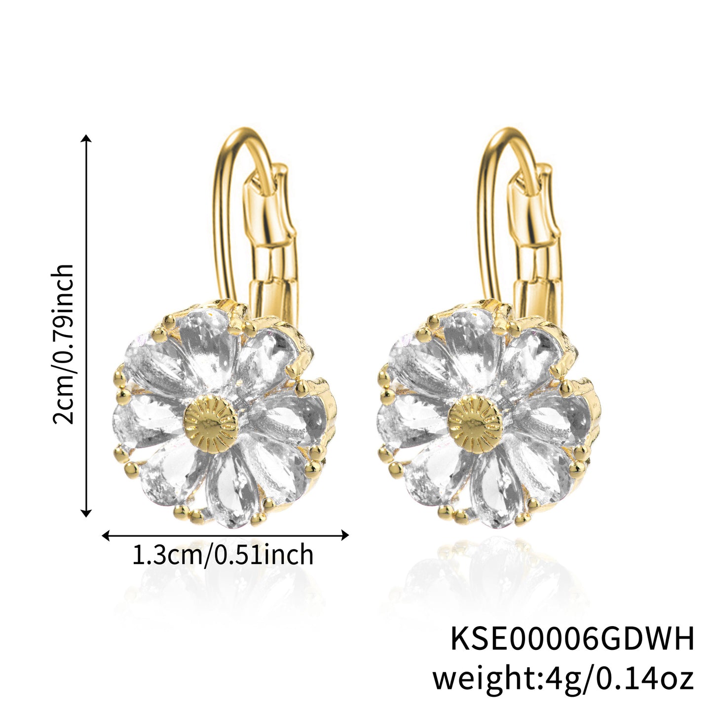 Flower Color Zircon Ear Live Broadcast Earrings